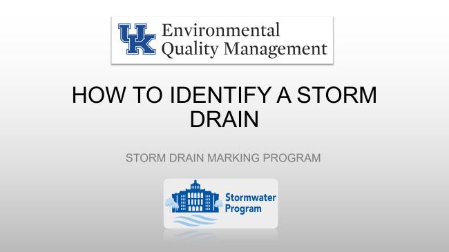How to identify a storm drain presentation title page